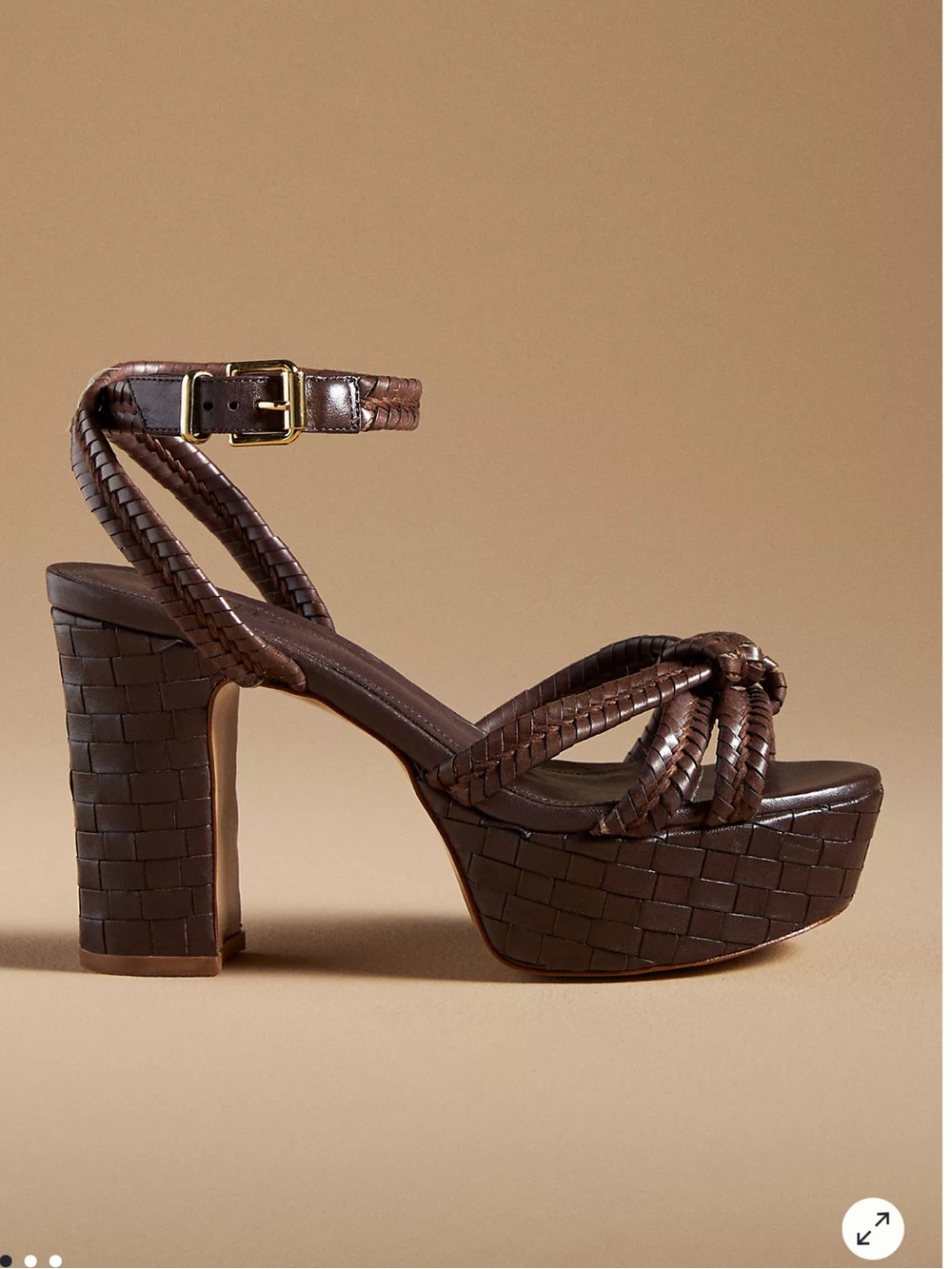 Schutz Kathleen Brown Woven Platform Sandals